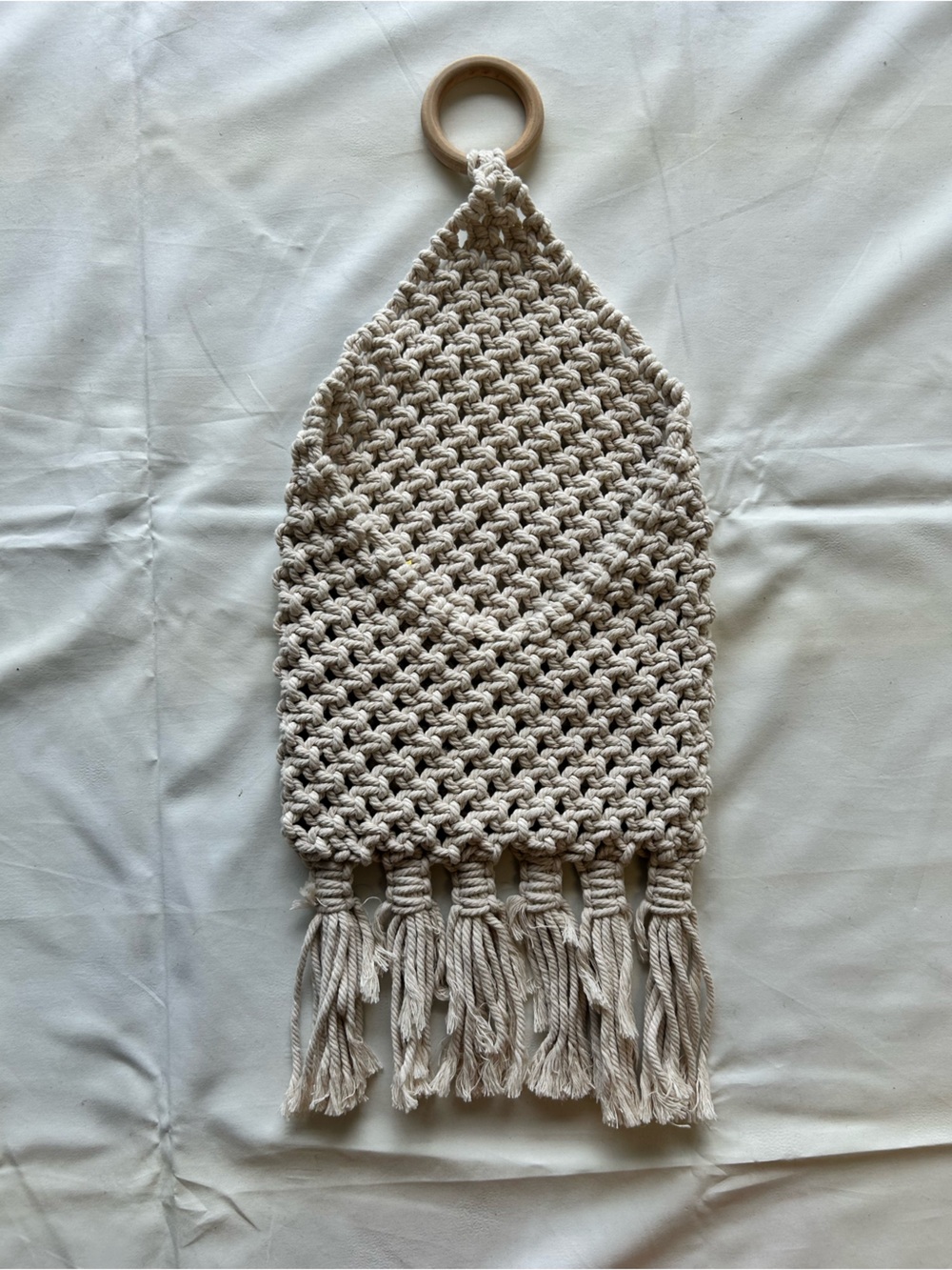 Handmade Macramé Wall Hanging in Natural Cream